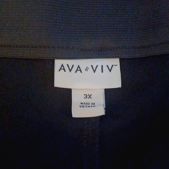 AVA & VIV Womens Black Vegan Leather Pants 3X - Picture 6 of 7